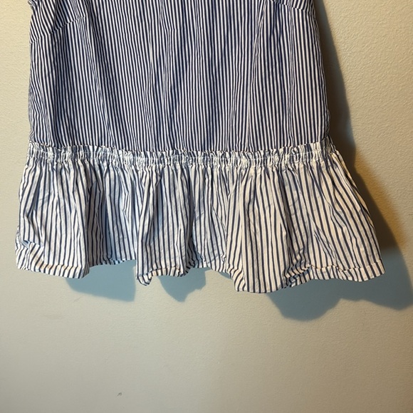 J. Crew Sleeveless Striped Tank Top Blue White Womens Small Buttons Babydoll - Picture 4 of 11